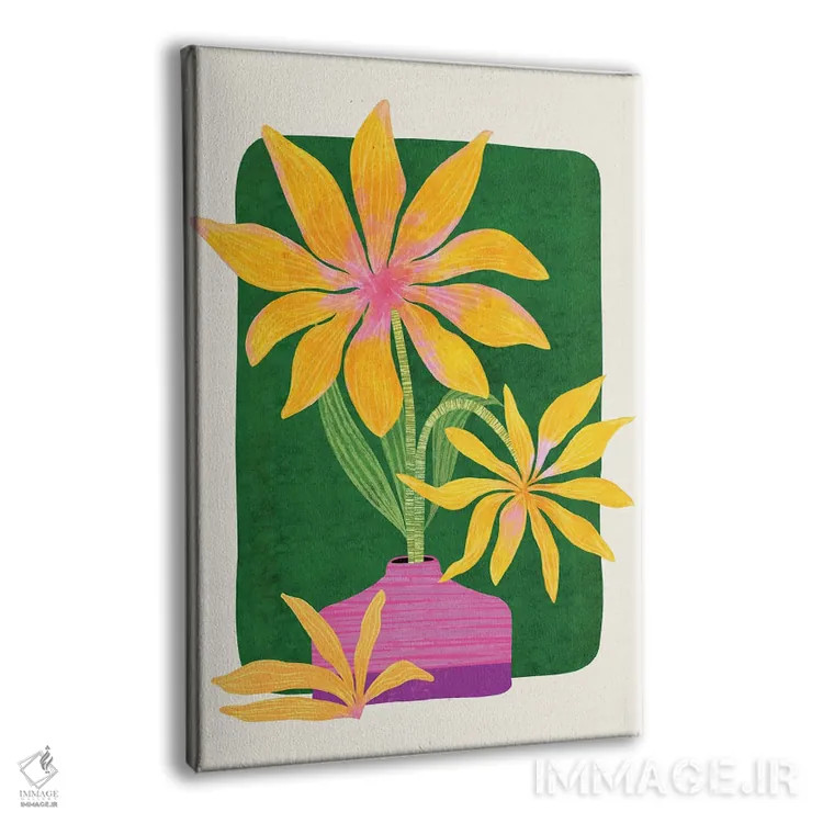 تابلو دکوراتیو گل های پلنگی اثر مدرن تروپیکال - نمای پرسپکتیو محصول