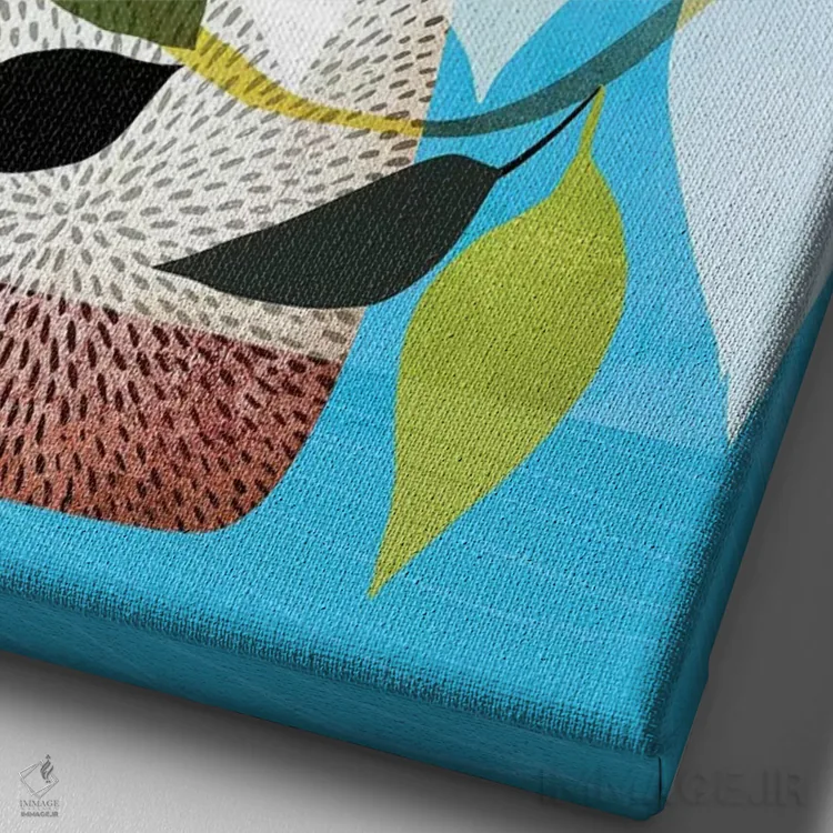 تابلو دکوراتیو پیچک و آسمان آبی II اثر مدرن تروپیکال - نمای نزدیک بافت بوم