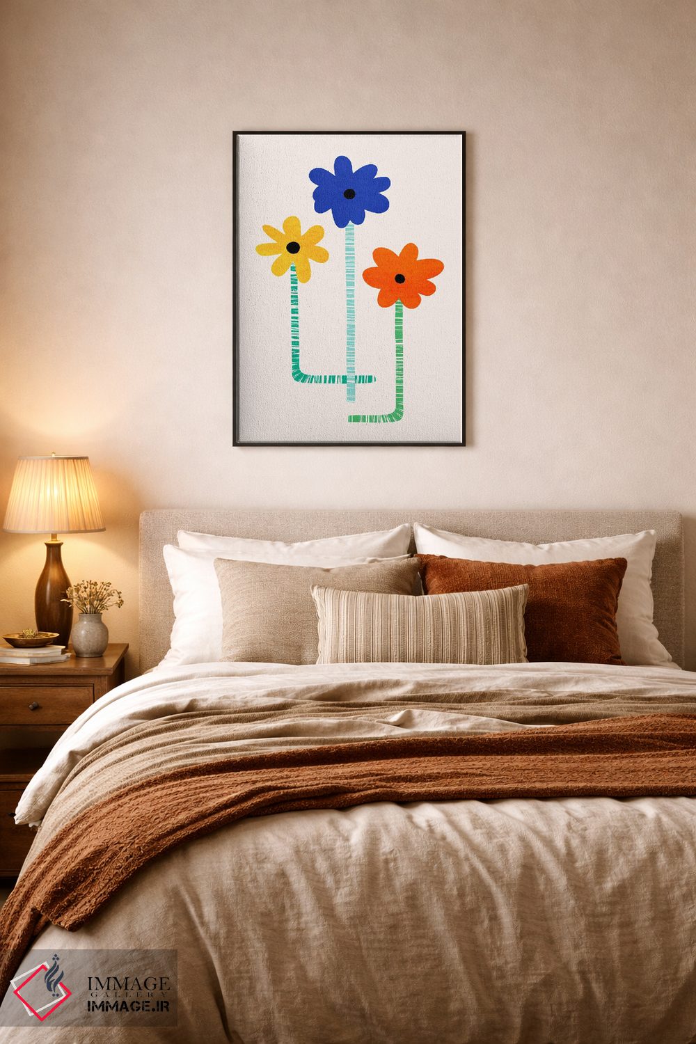 تابلو مینیمال گل های آب نباتی اثر مدرن تروپیکال - D6B