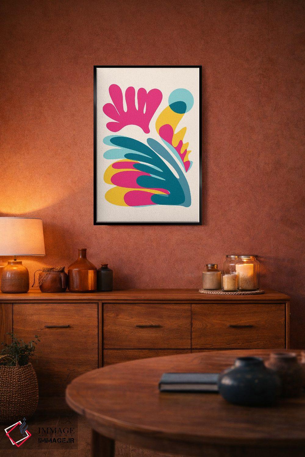 تابلو انتزاعی پاشیدن اثر مدرن تروپیکال - D6B