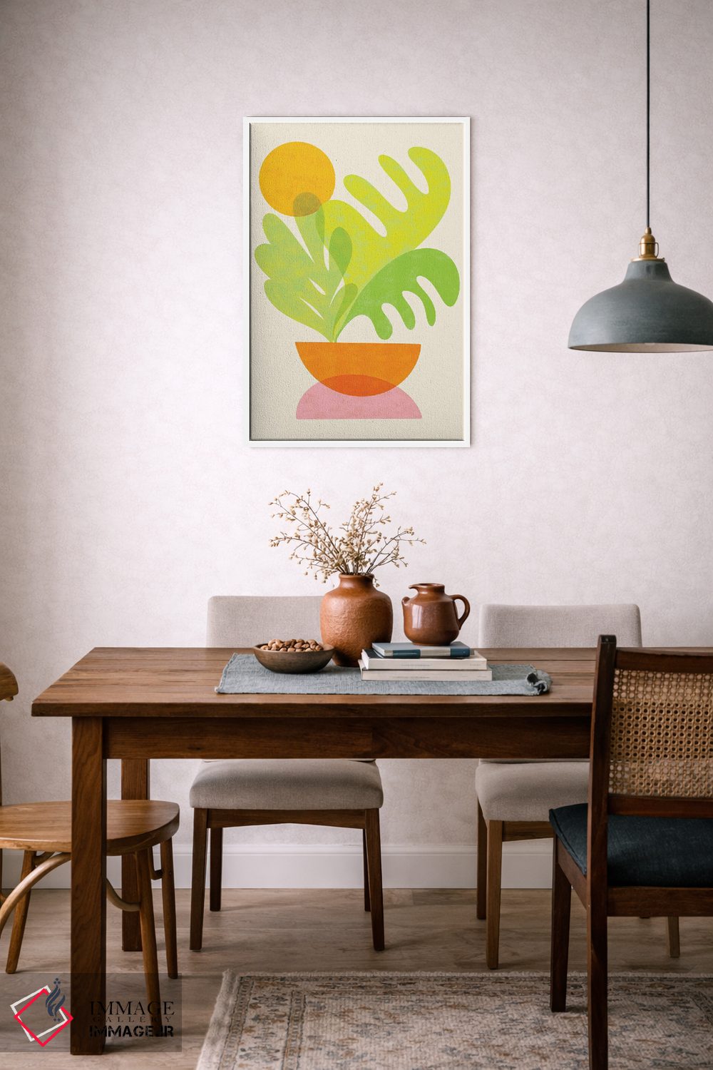 تابلو انتزاعی چیدمان سالاد اثر مدرن تروپیکال - D5W