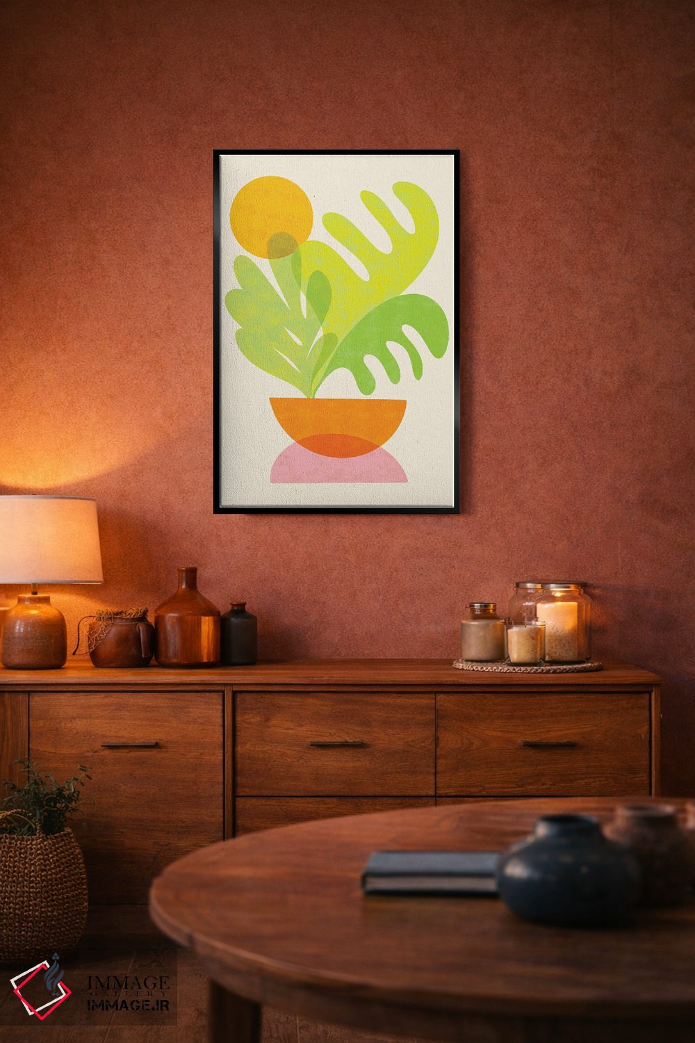 تابلو انتزاعی چیدمان سالاد اثر مدرن تروپیکال - D4B