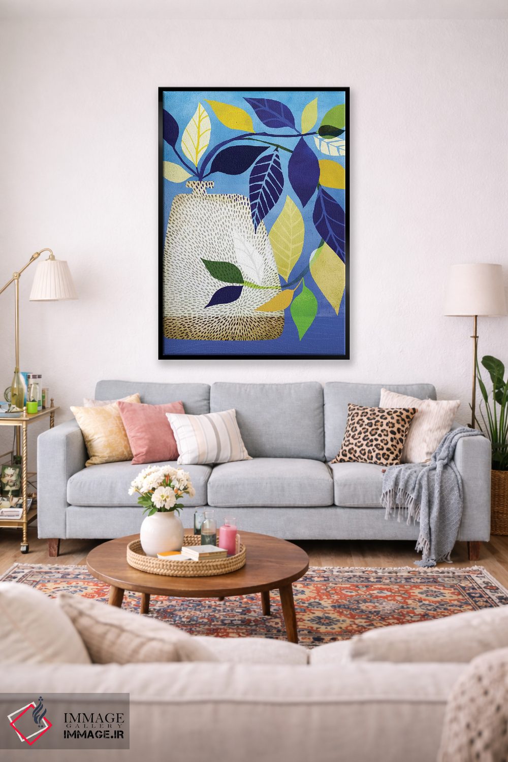 تابلو دکوراتیو پیچک و آسمان آبی I اثر مدرن تروپیکال - D2B
