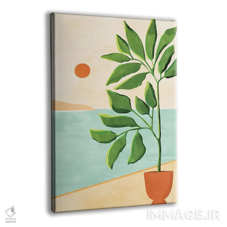 تابلو مدرن فرار به ساحل اثر مدرن تروپیکال - نمای پرسپکتیو محصول