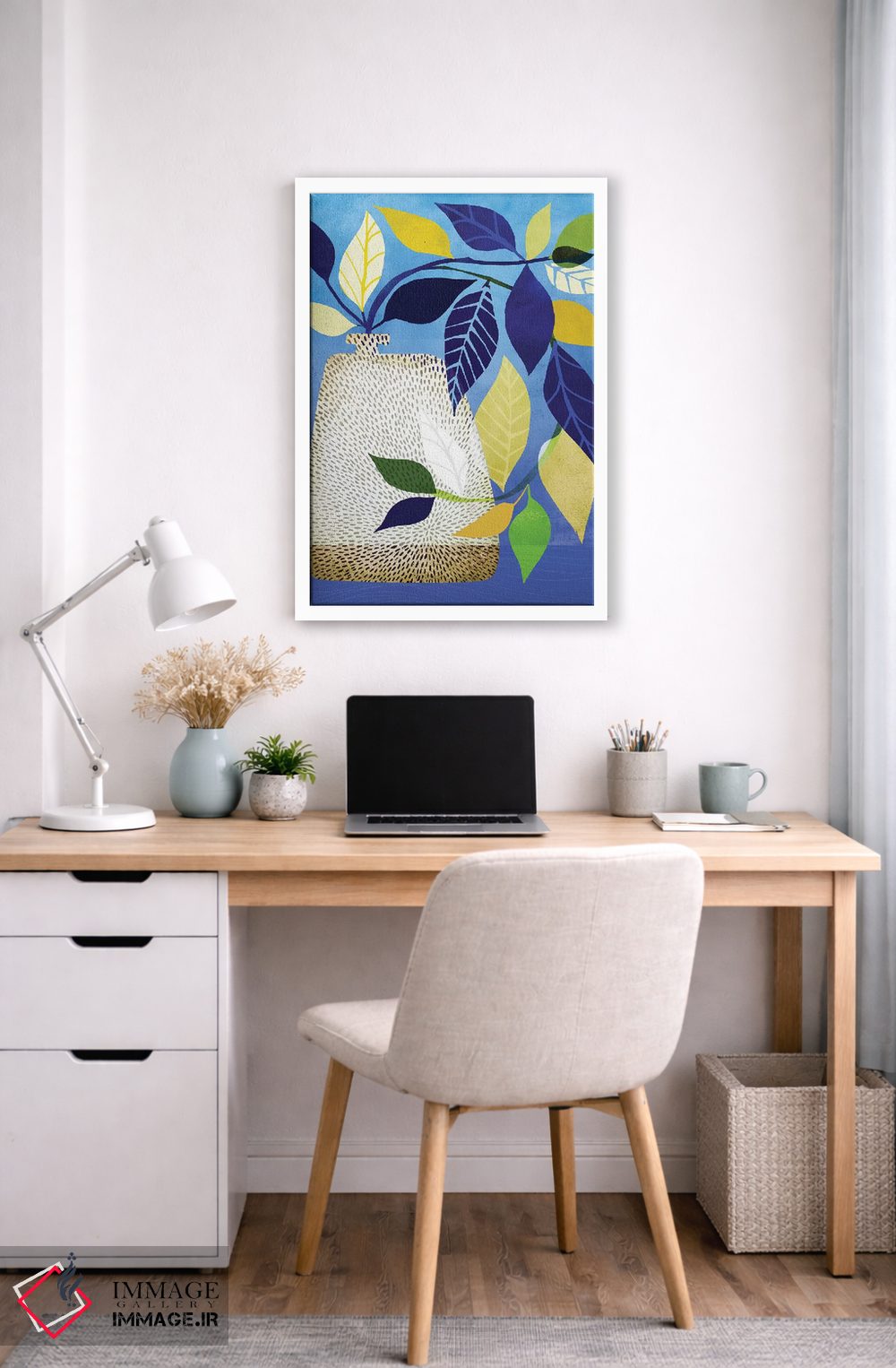 تابلو دکوراتیو پیچک و آسمان آبی I اثر مدرن تروپیکال - D6W