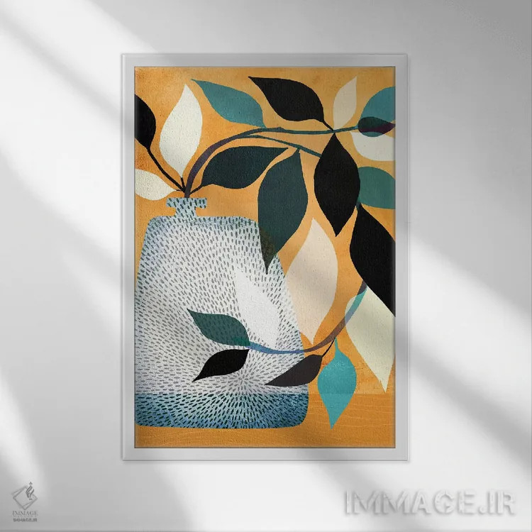 تابلو دکوراتیو پیچک در حیاط اثر مدرن تروپیکال - نمای قابدار سفید