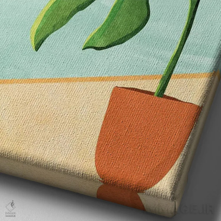 تابلو مدرن فرار به ساحل اثر مدرن تروپیکال - نمای نزدیک بافت بوم