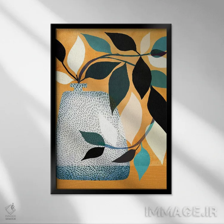 تابلو دکوراتیو پیچک در حیاط اثر مدرن تروپیکال - نمای قابدار مشکی