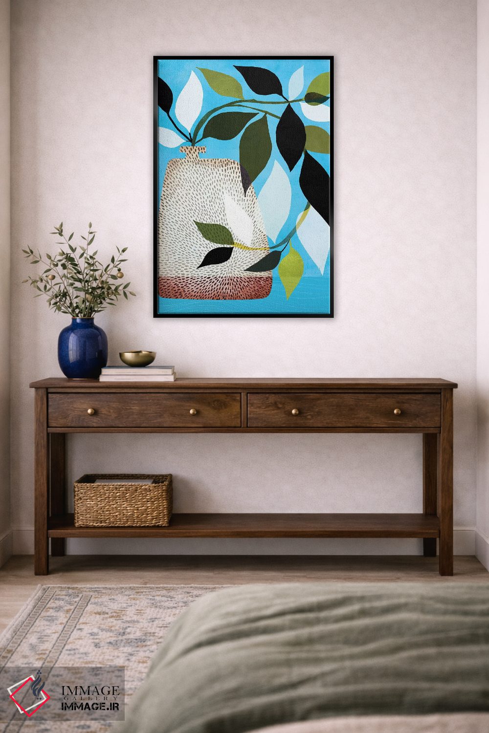 تابلو دکوراتیو پیچک و آسمان آبی II اثر مدرن تروپیکال - D4B