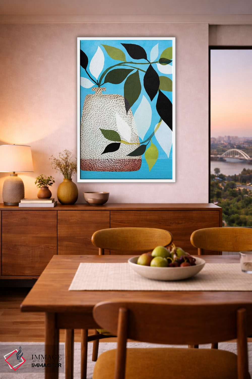 تابلو دکوراتیو پیچک و آسمان آبی II اثر مدرن تروپیکال - D5W