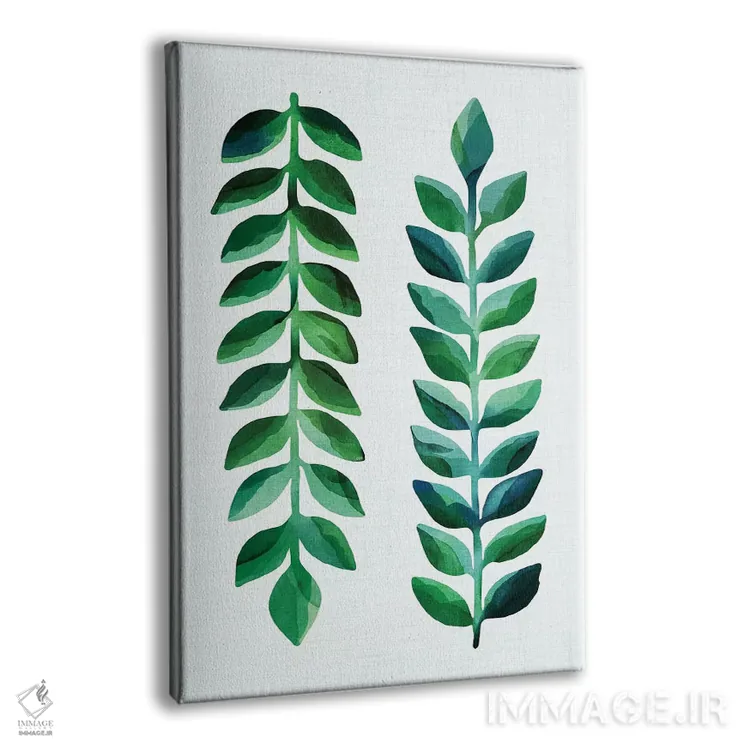 تابلو مینیمال خوبی برگ ها اثر مدرن تروپیکال - نمای پرسپکتیو محصول
