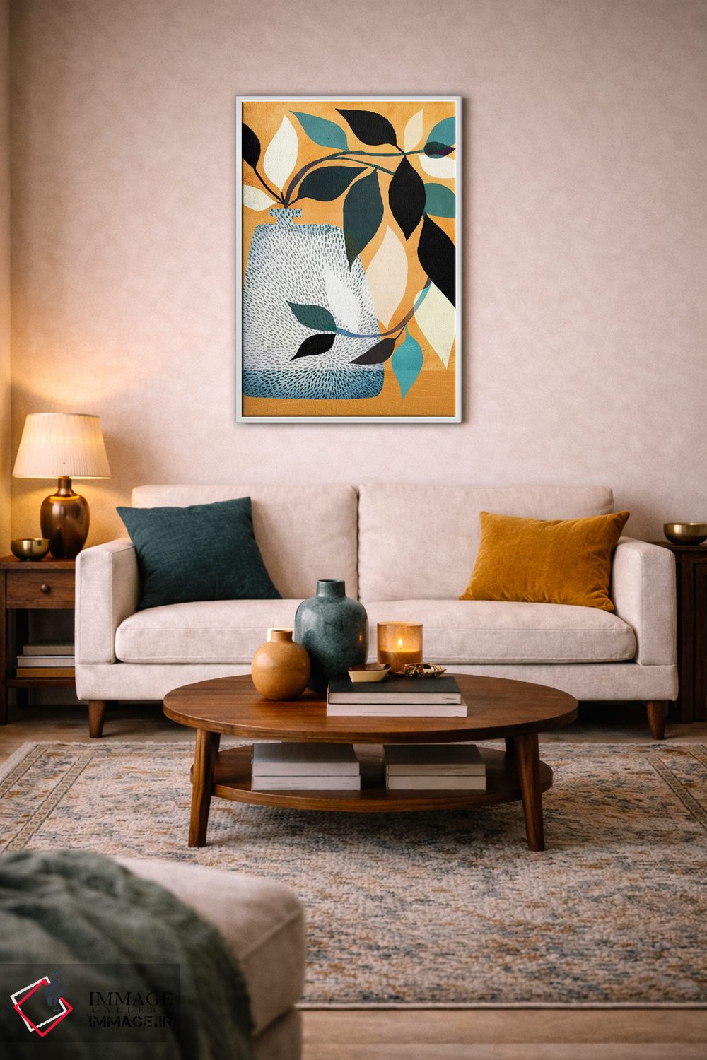 تابلو دکوراتیو پیچک در حیاط اثر مدرن تروپیکال - D2W