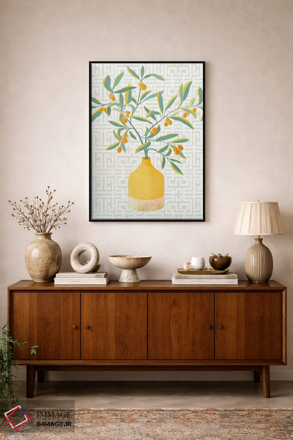 تابلو دکوراتیو درخت مرکبات چینی اثر مدرن تروپیکال - D2B