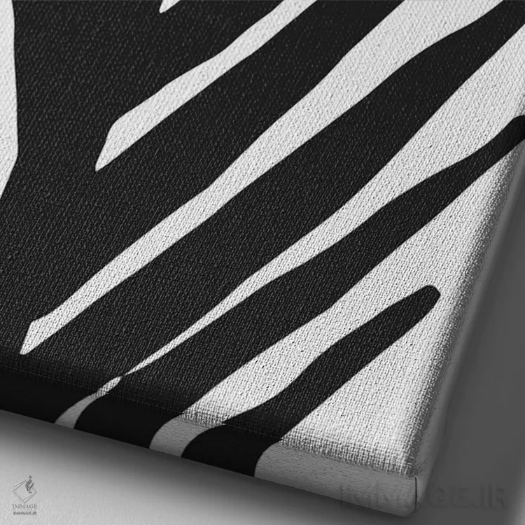 تابلو مینیمال نخل انتزاعی مینیمال اثر مدرن تروپیکال - نمای نزدیک بافت بوم