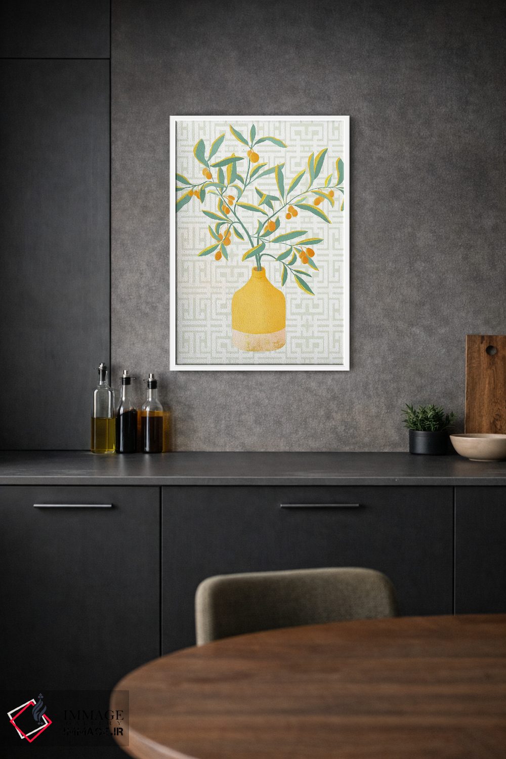 تابلو دکوراتیو درخت مرکبات چینی اثر مدرن تروپیکال - D1W