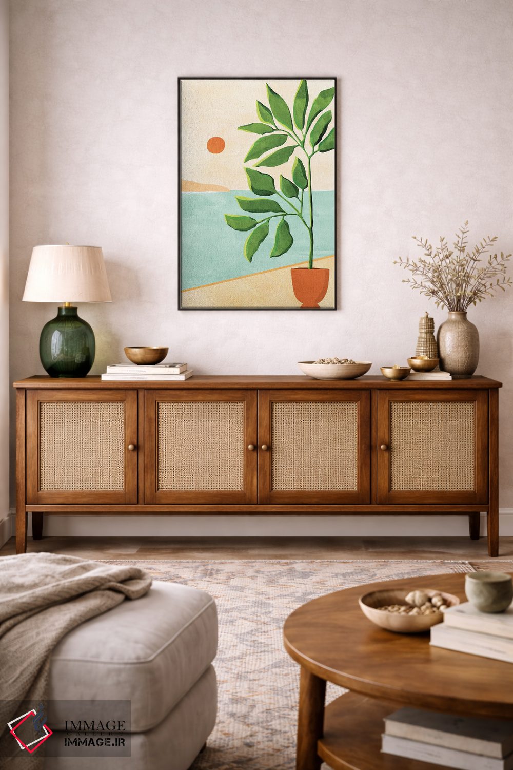 تابلو مدرن فرار به ساحل اثر مدرن تروپیکال - D4B