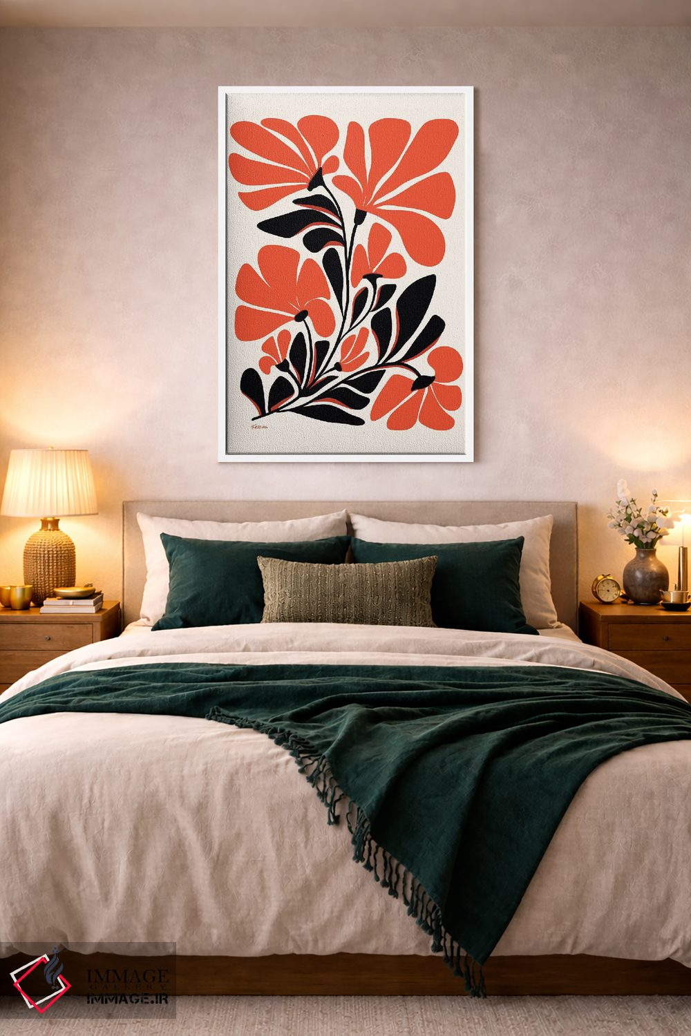 تابلو دکوراتیو شقایق های قرمز اثر مدرن تروپیکال - D2W