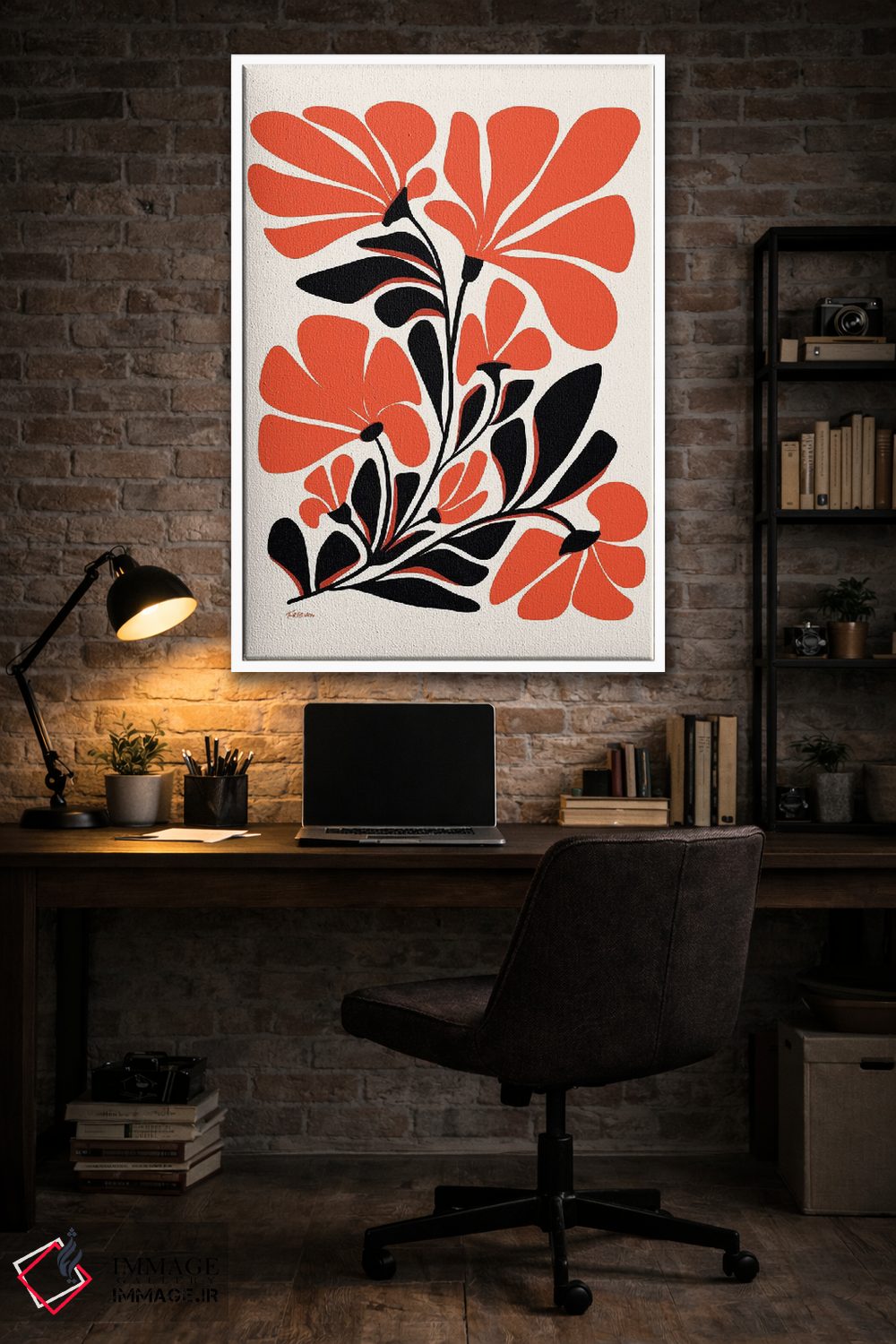 تابلو دکوراتیو شقایق های قرمز اثر مدرن تروپیکال - D4W