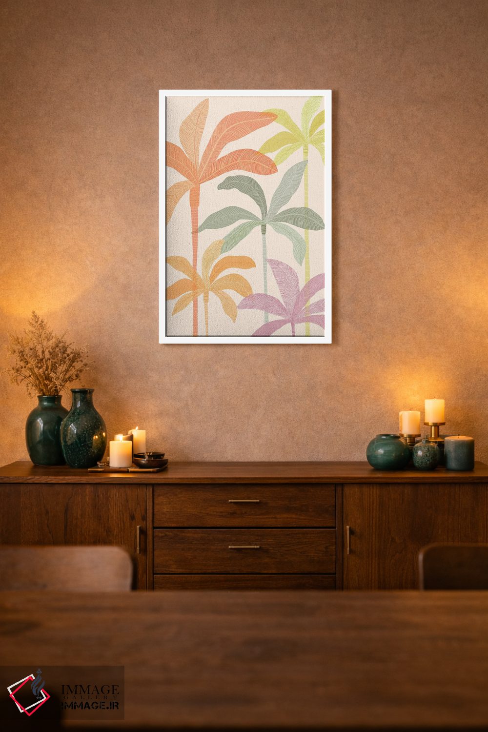 تابلو مدرن بوستان نخل هاوایی اثر مدرن تروپیکال - D1W