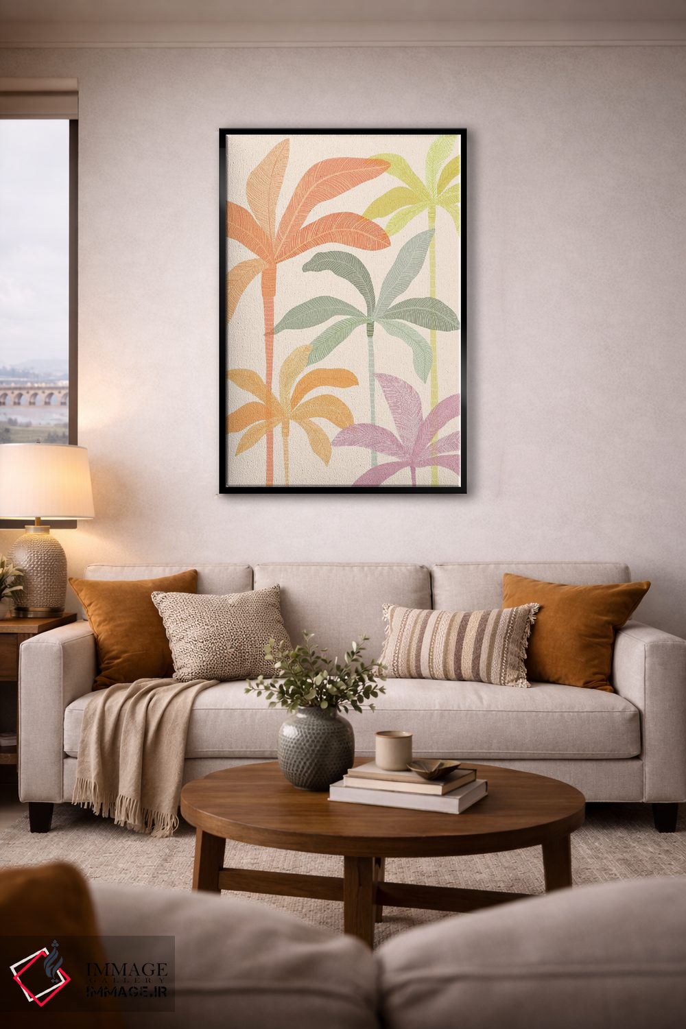 تابلو مدرن بوستان نخل هاوایی اثر مدرن تروپیکال - D4B