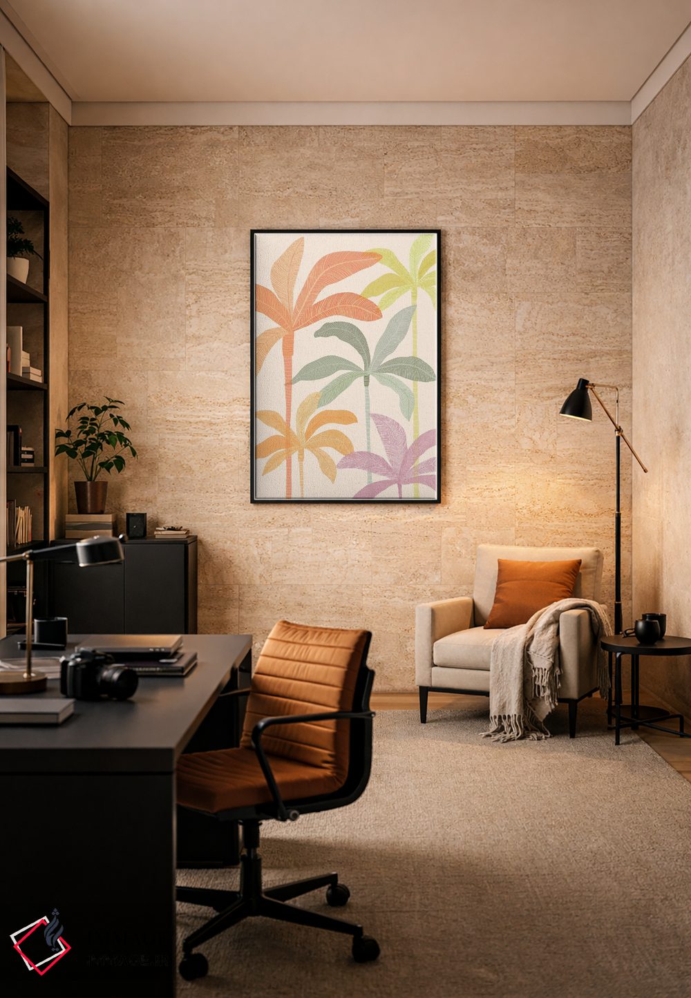 تابلو مدرن بوستان نخل هاوایی اثر مدرن تروپیکال - D5B