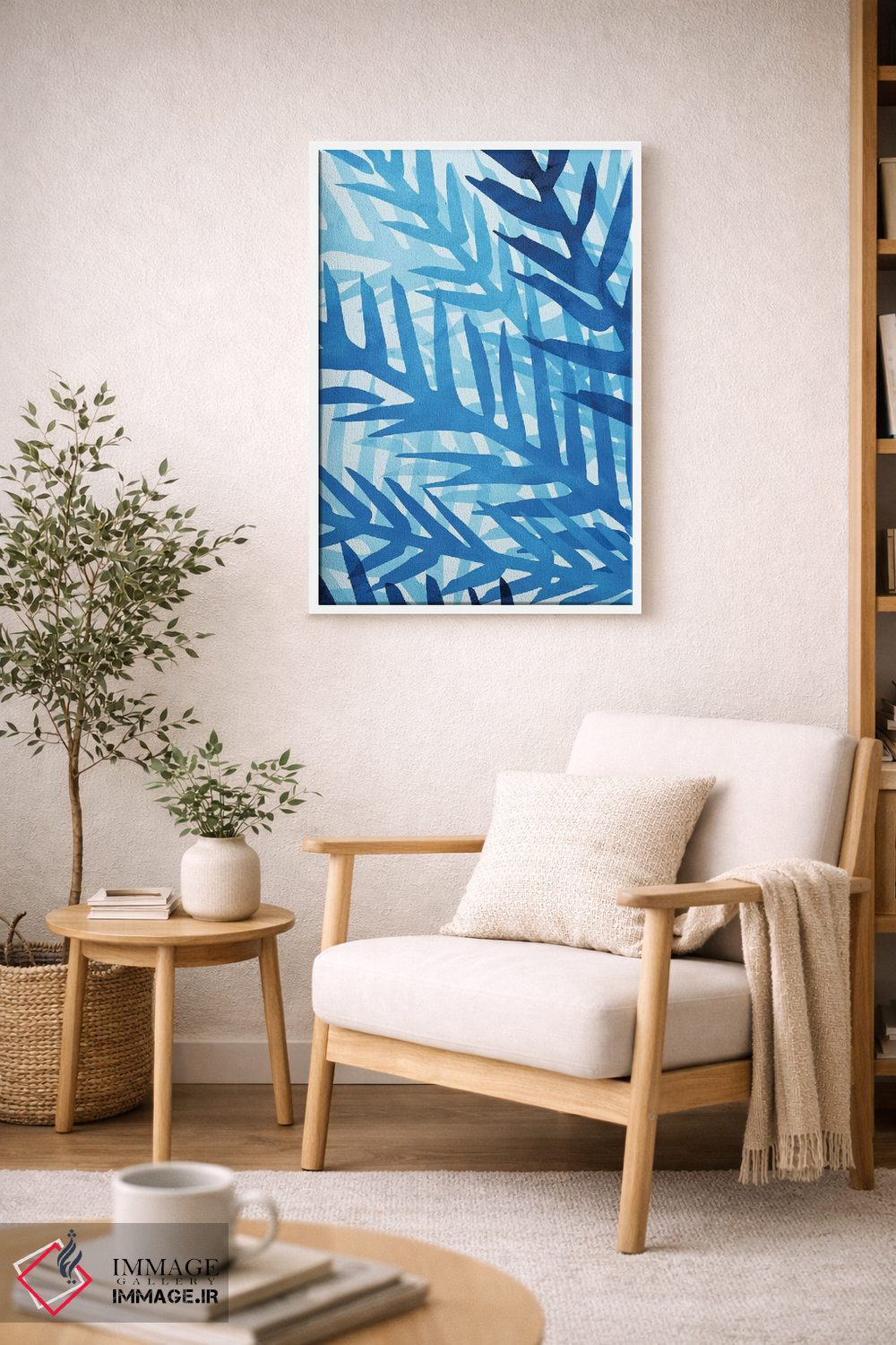 تابلو مینیمال نخل جنگلی اثر مدرن تروپیکال - D5W