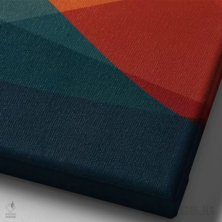 تابلو مینیمال کوه های مراقبه ای اثر مدرن تروپیکال - نمای نزدیک بافت بوم