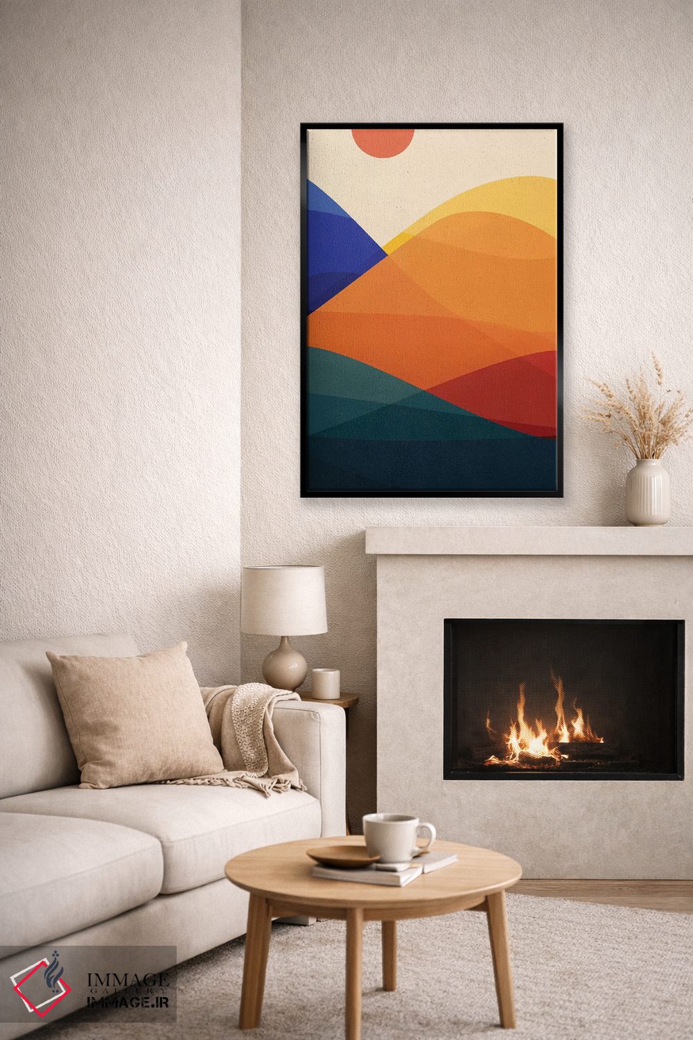 تابلو مینیمال کوه های مراقبه ای اثر مدرن تروپیکال - D6B