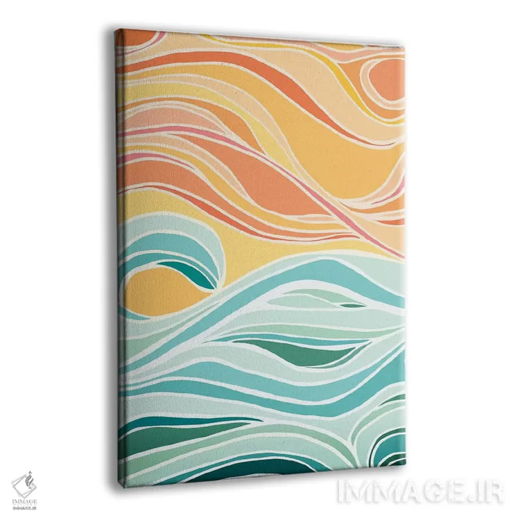 تابلو مینیمال انتزاعی آسمان و دریا اثر مدرن تروپیکال - نمای پرسپکتیو محصول