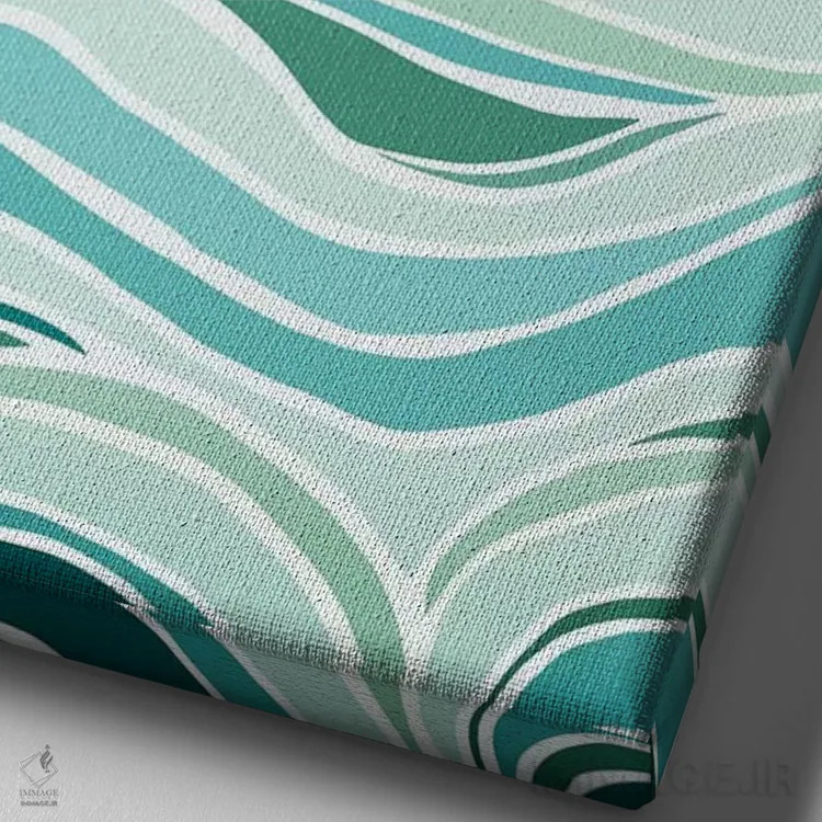 تابلو مینیمال انتزاعی آسمان و دریا اثر مدرن تروپیکال - نمای نزدیک بافت بوم