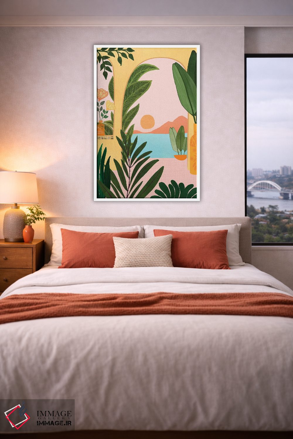 تابلو دکوراتیو ساحل مراکش اثر مدرن تروپیکال - D4W