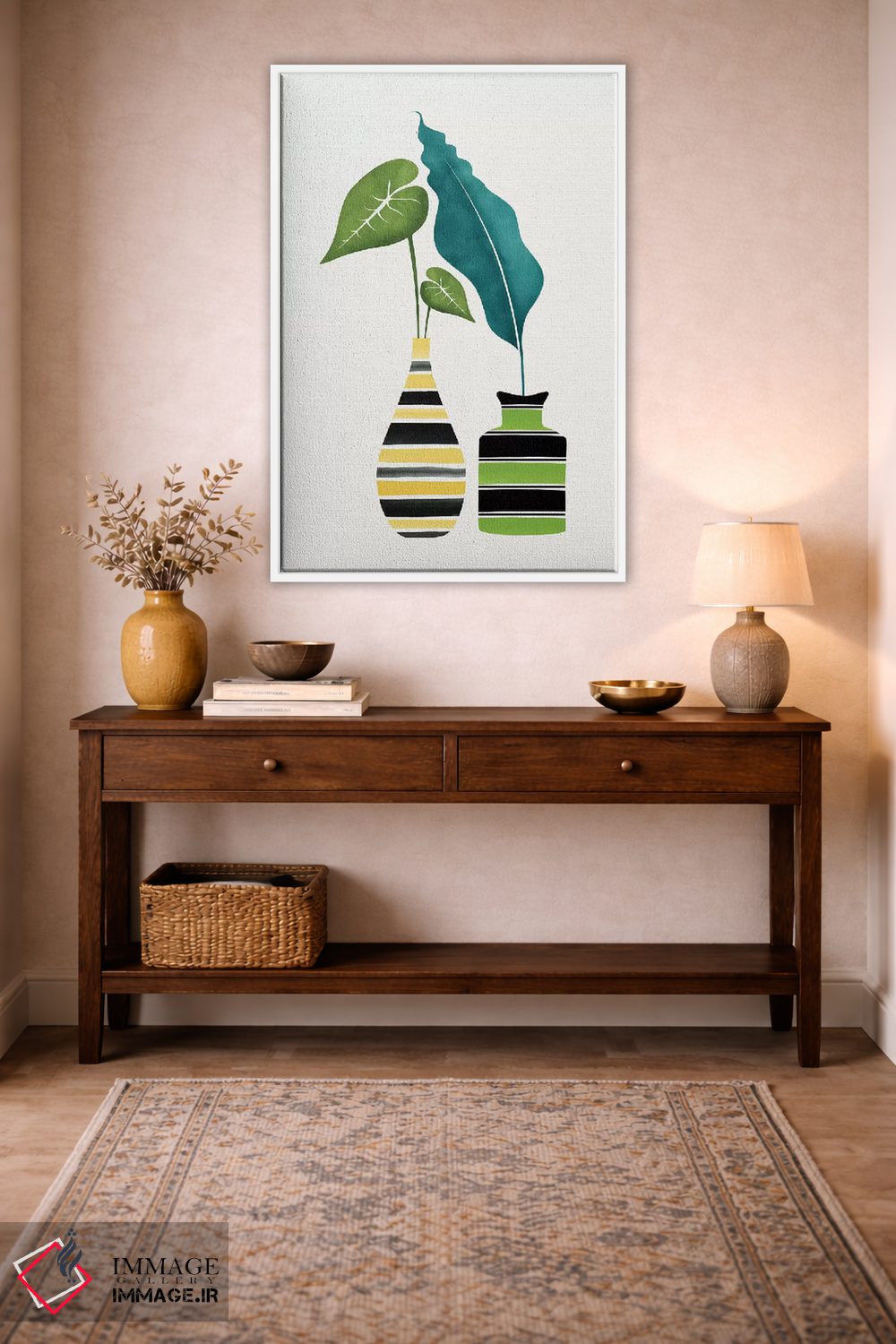 تابلو مینیمال سرسبزی پاپ اثر مدرن تروپیکال - D1W