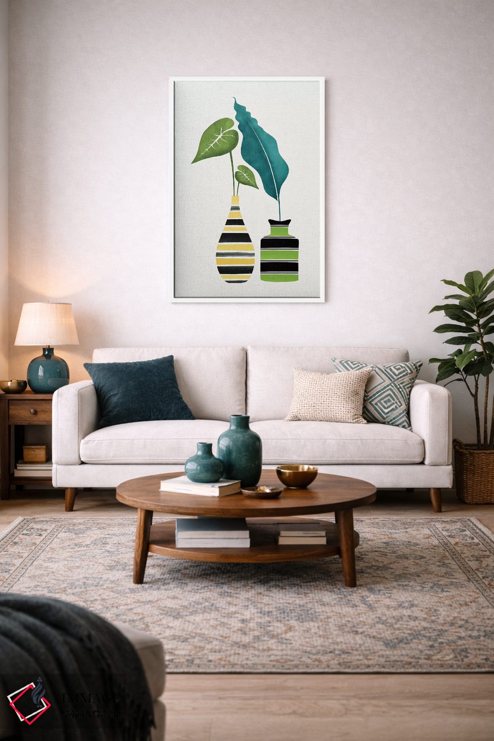 تابلو مینیمال سرسبزی پاپ اثر مدرن تروپیکال - D2W