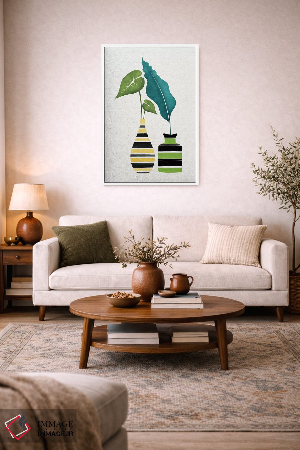 تابلو مینیمال سرسبزی پاپ اثر مدرن تروپیکال - D3W