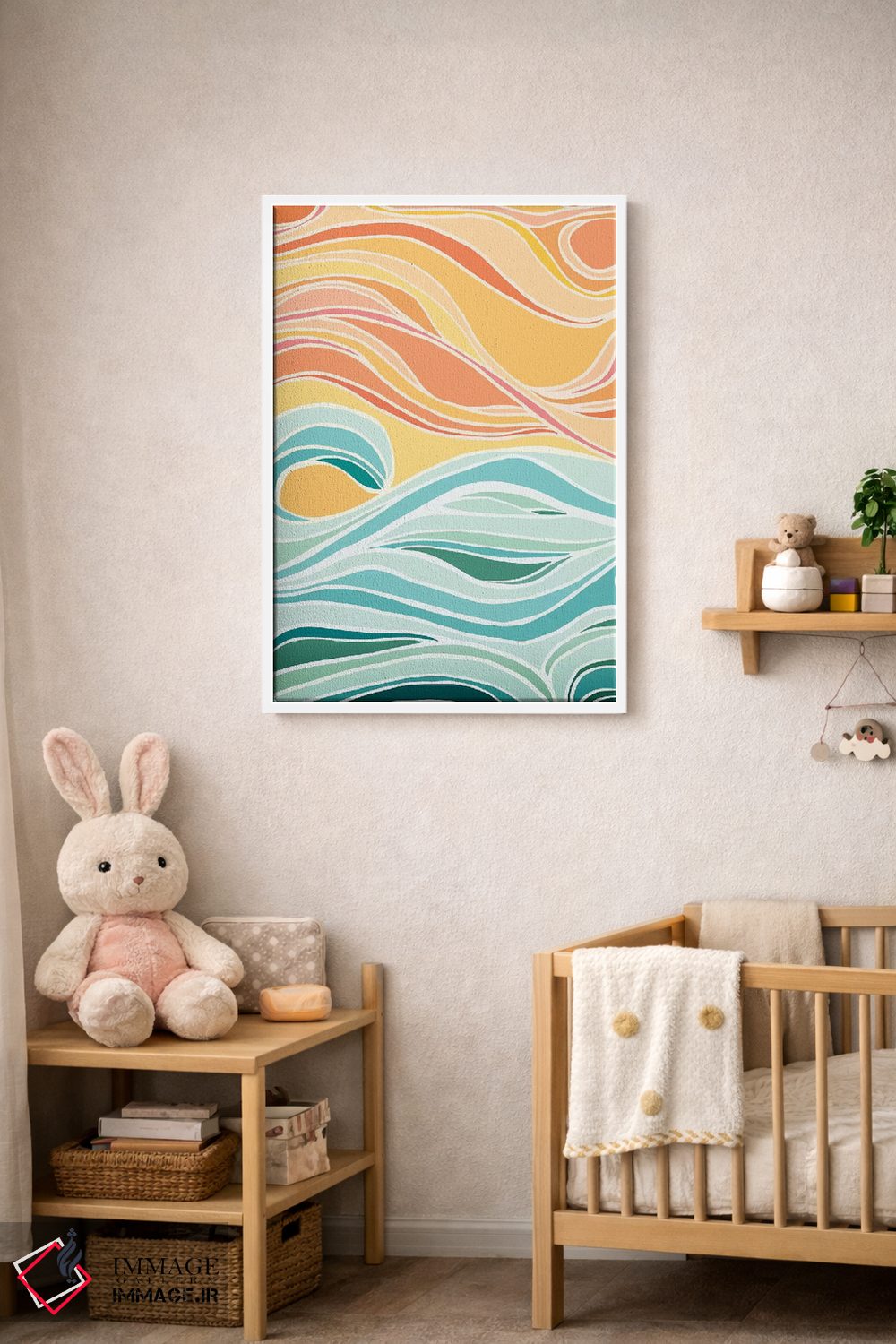 تابلو مینیمال انتزاعی آسمان و دریا اثر مدرن تروپیکال - D3W