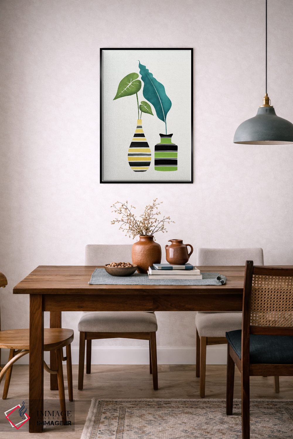 تابلو مینیمال سرسبزی پاپ اثر مدرن تروپیکال - D6B