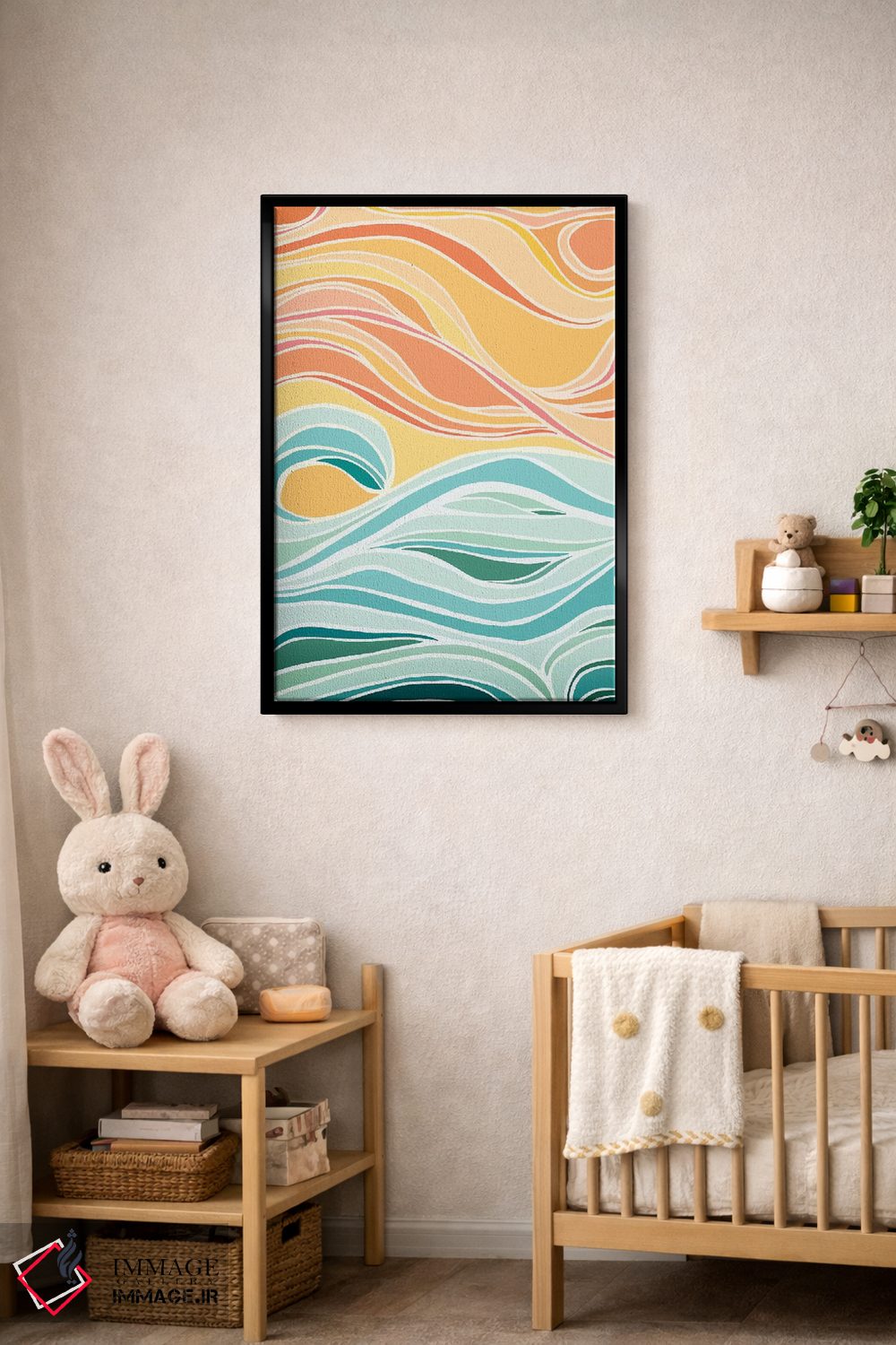 تابلو مینیمال انتزاعی آسمان و دریا اثر مدرن تروپیکال - D4B