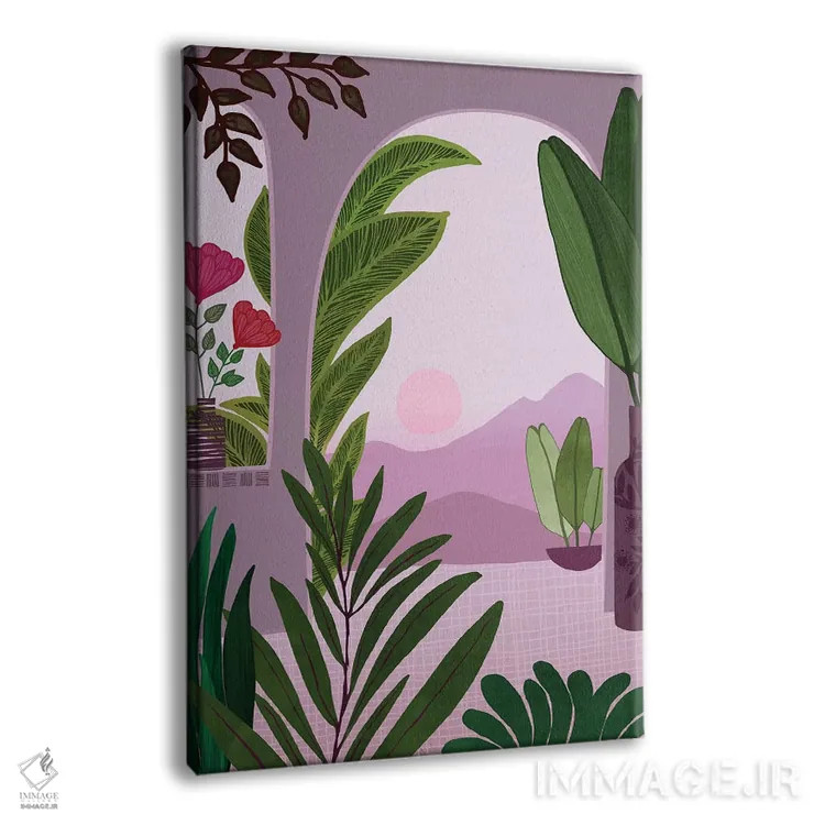 تابلو دکوراتیو صبح گرمسیری اثر مدرن تروپیکال - نمای پرسپکتیو محصول