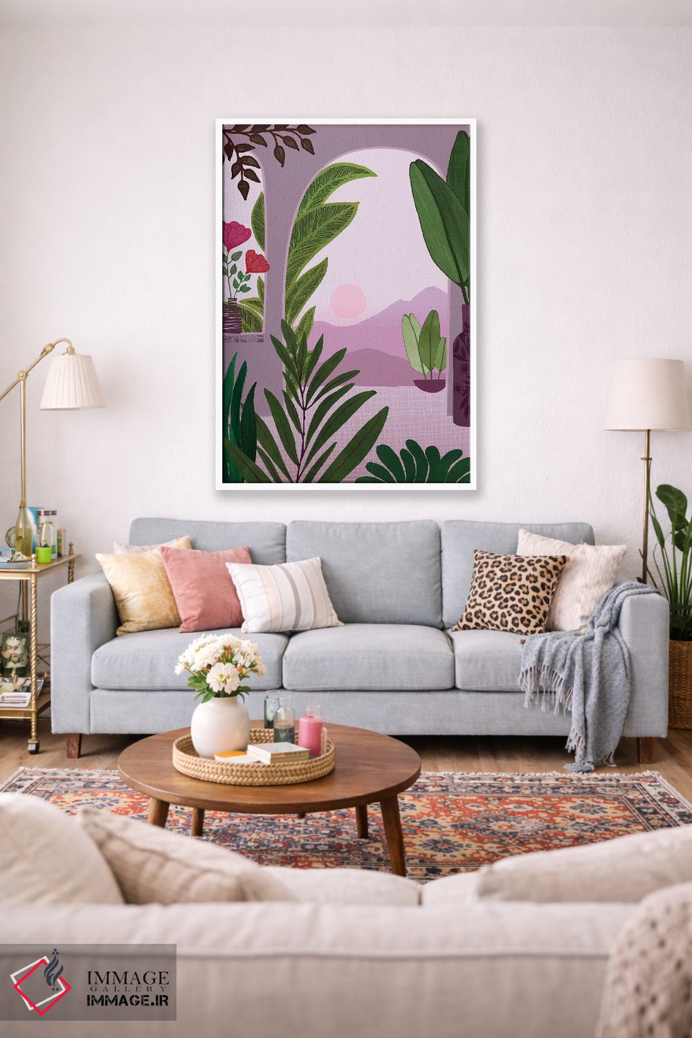 تابلو دکوراتیو صبح گرمسیری اثر مدرن تروپیکال - D1W