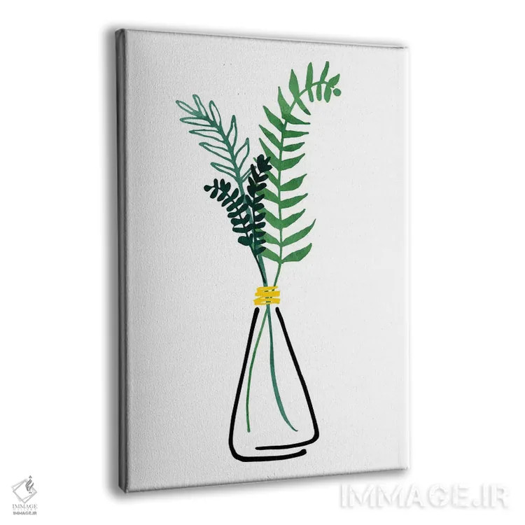 تابلو مینیمال گیاهان دارویی ایتالیایی اثر مدرن تروپیکال - نمای پرسپکتیو محصول