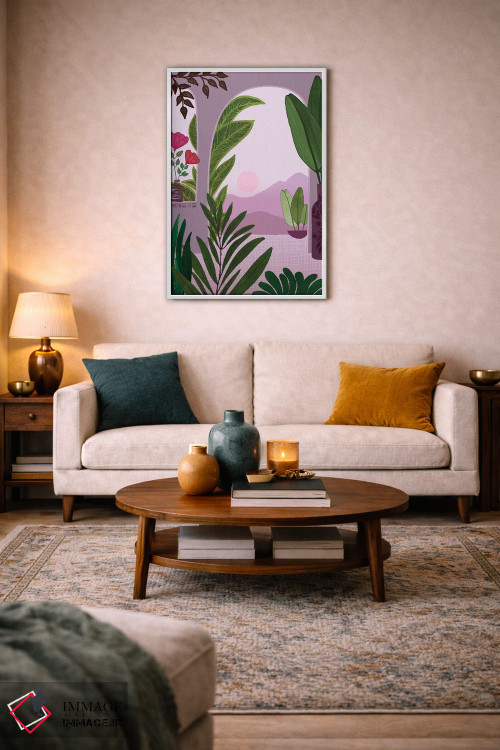 تابلو دکوراتیو صبح گرمسیری اثر مدرن تروپیکال - D2W