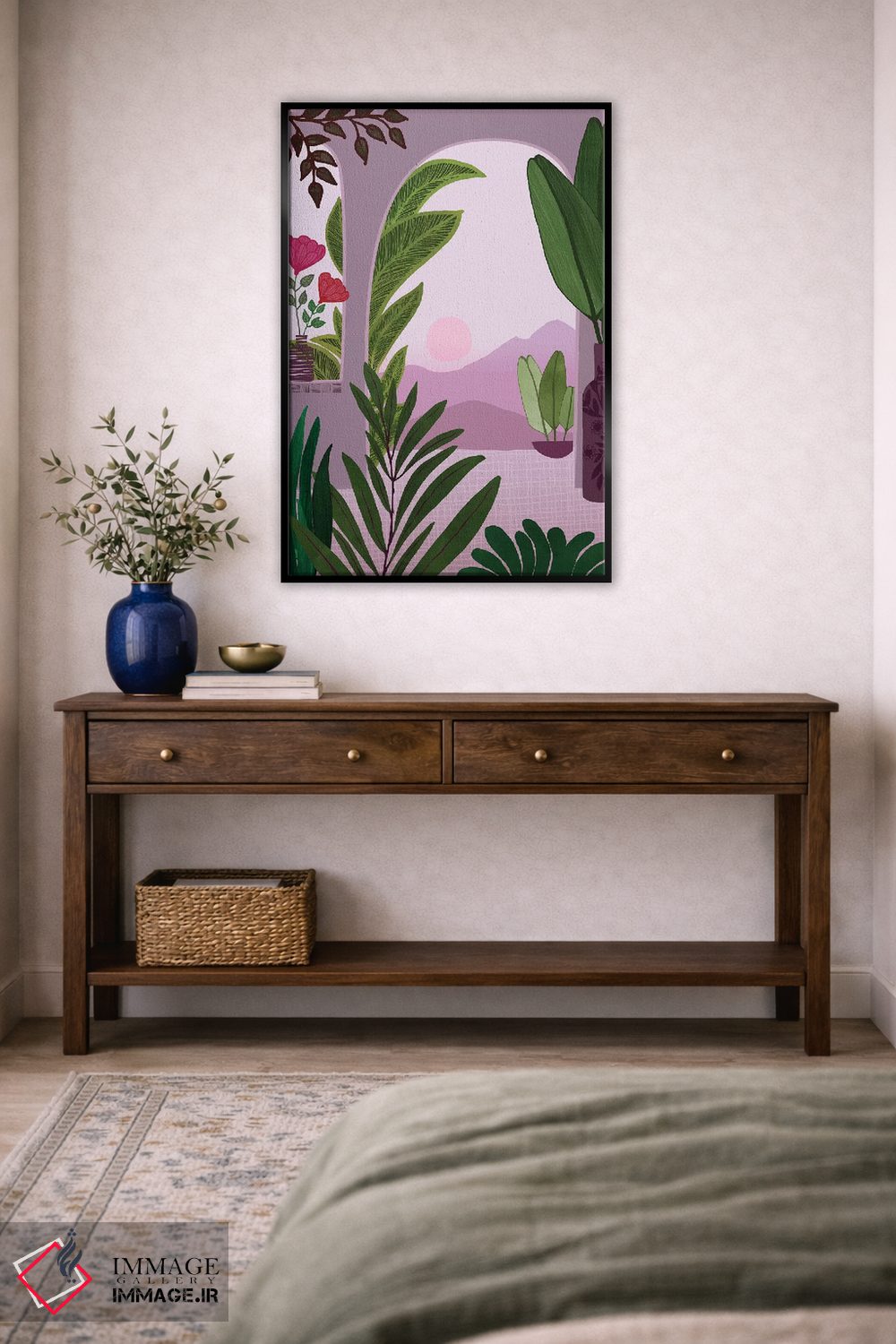 تابلو دکوراتیو صبح گرمسیری اثر مدرن تروپیکال - D4B