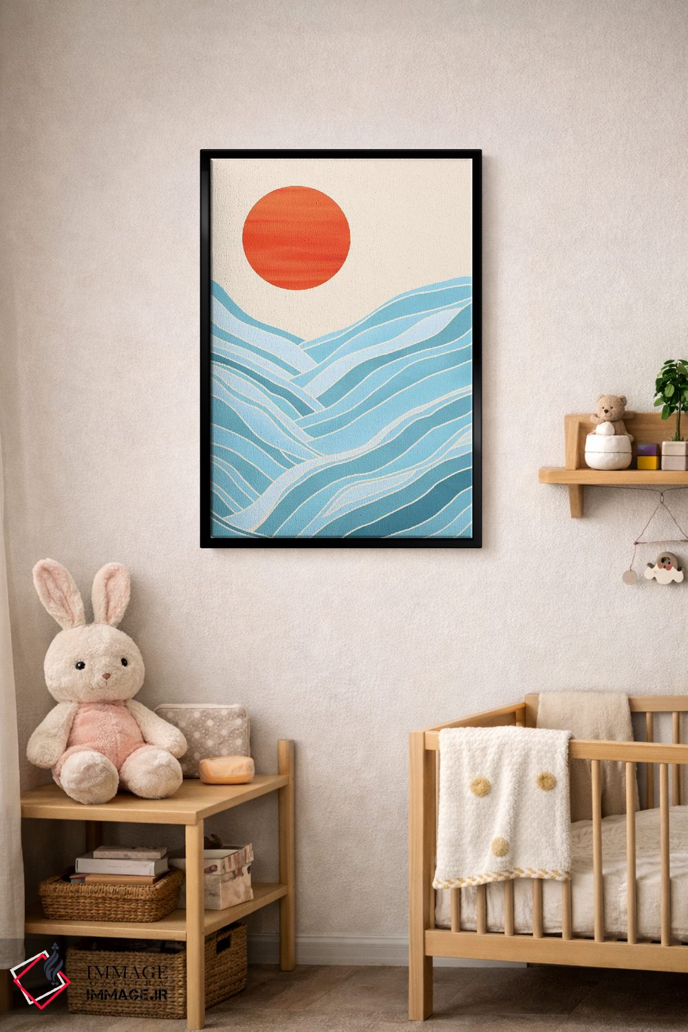تابلو مینیمال آب همچون کوهستان اثر مدرن تروپیکال - D5B