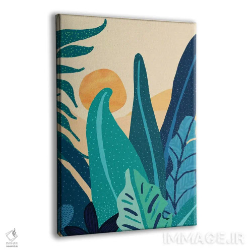 تابلو انتزاعی چشم انداز بعدازظهر اثر مدرن تروپیکال - نمای پرسپکتیو محصول
