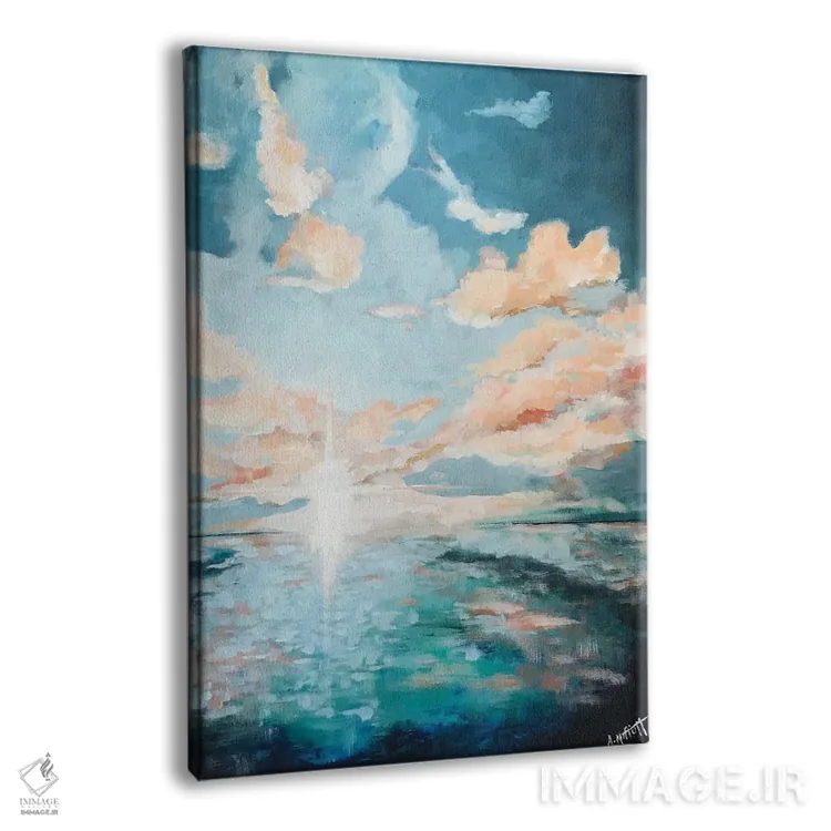 تابلو انتزاعی طلوع سپیده دم اثر آپریل موفات - نمای پرسپکتیو محصول