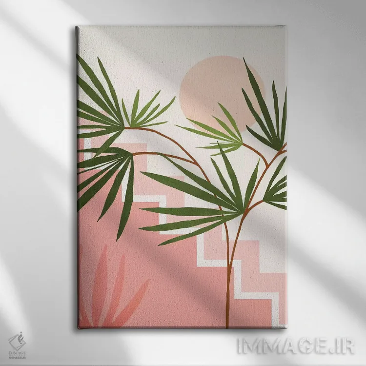 تابلو مینیمال تابستان در بلیز اثر مدرن تروپیکال - نمای روبهرو روی دیوار