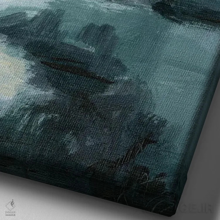 تابلو انتزاعی مرداب آرام II اثر آپریل موفات - نمای نزدیک بافت بوم