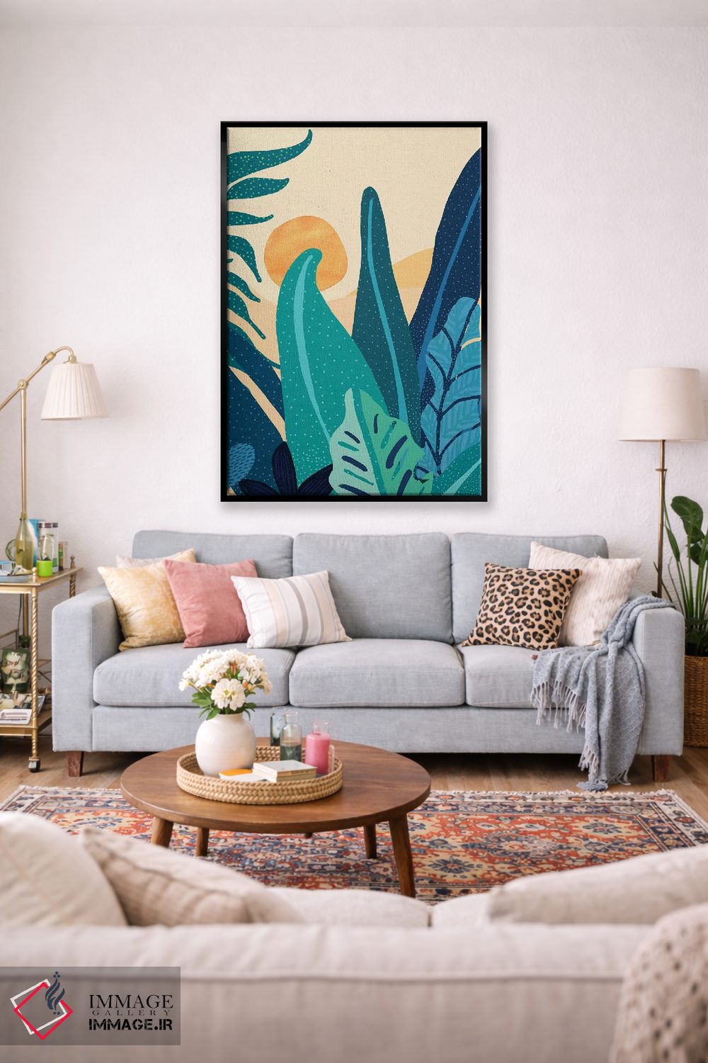تابلو انتزاعی چشم انداز بعدازظهر اثر مدرن تروپیکال - D2B