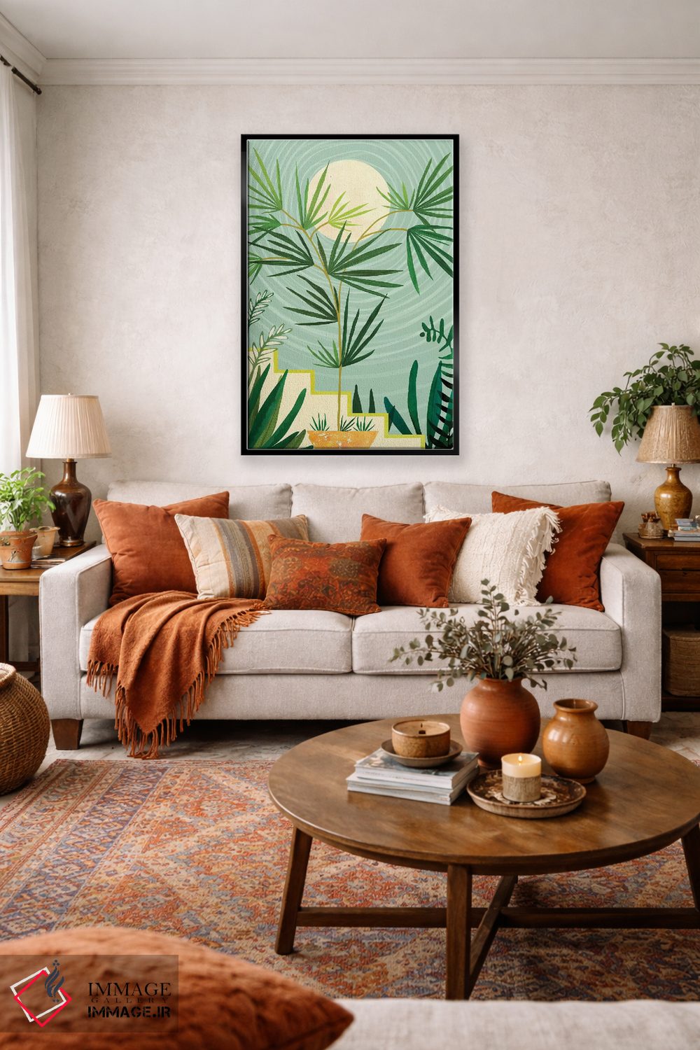 تابلو مدرن ماه تابستانی اثر مدرن تروپیکال - D3B