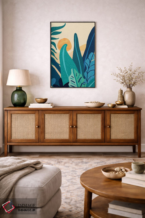 تابلو انتزاعی چشم انداز بعدازظهر اثر مدرن تروپیکال - D4B